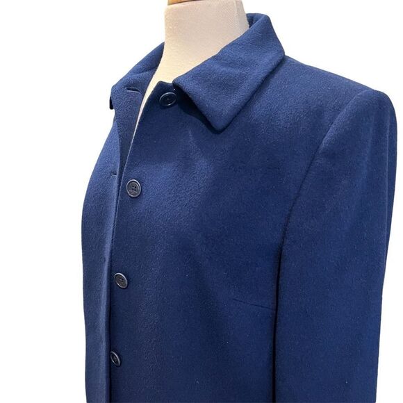 Talbots Navy blue Jacket Wool/Silk & Angora  Made in Italy size 10 - Picture 4 of 11